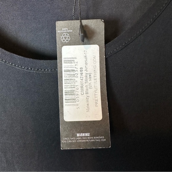 PrettyLittleThing Women's Black Slinky Maternity Jumpsuit Bumpsuit Lounge Cozy - Picture 6 of 10